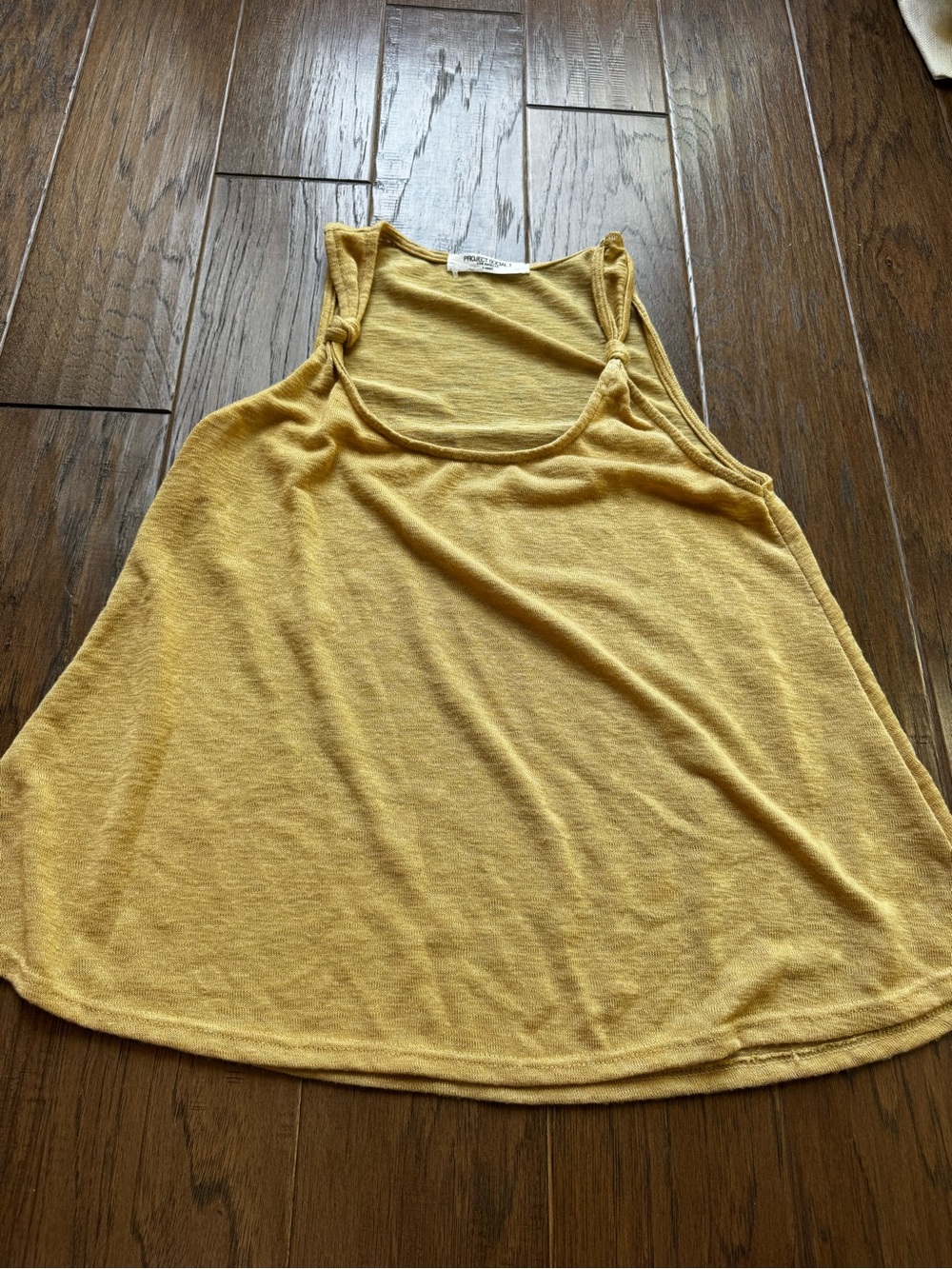 Project Social T Yellow Sleeveless Knotted Tank Top